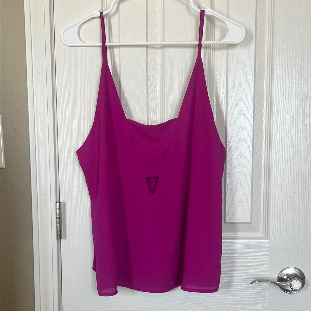 Magenta Tank Top with Keyhole